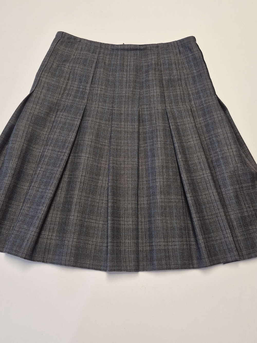 Banana Republic Gray Plaid Pleated Skirt Checks